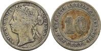 Straits Settlements 10 Cents Victoria, 1837-1901. -
