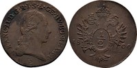 RDR Ungarn Siebenbürgen Karlsburg 1/2 Kreuzer Franz II./I., 1792-1835 -