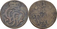 Wied Runkel 1/4 Stüber Johann Ludwig Adolf 1706-1762 -