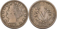USA Liberty 5 Cents 1901 ss 10,00 EUR  Excl. 7,00 EUR Verzending