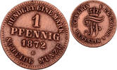 Mecklenburg Schwerin 1 Pfennig 1872 Friedrich Franz II., 1842-1883 ss 12,00 EUR  Excl. 7,00 EUR Verzending