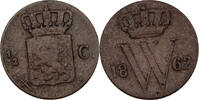 Niederlande 1/2 Cents 1862 Willem III., 1849 - 1890. ss 15,00 EUR  Excl. 7,00 EUR Verzending