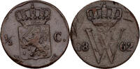 Niederlande 1/2 Cents 1862 Willem III., 1849 - 1890. ss 15,00 EUR  Excl. 7,00 EUR Verzending