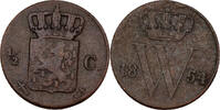 Niederlande 1/2 Cents 1854 Willem III., 1849 - 1890. ss 15,00 EUR  Excl. 7,00 EUR Verzending