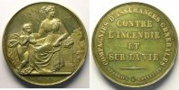 Numismatics of insurance companies Assurances Générales Bruxelles Médaille en argent dorée TTB -