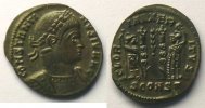 Roman empire Centenionalis ou Nummus Constantinus II (317-340) Centenionalis ou Nummus R/ GLOR-IA EXERC-ITVS (Arles, 2° officine 332-333) SUP -