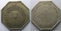 Numismatics of insurance companies Jeton Le Soleil Jeton octogonal en argent 38mm 1829 SUP/FDC -