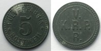 German emergency coins 5 Pf Rottweil (Württemberg) Pulverfabrik 5 Pf TTB -