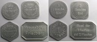 German emergency coins Friedberg (Bayern) Weissbräu Friedberg 1, 2 Flaschen Bier, 1 Limonade, 1 Kasten und 20 Flaschen TTB+/SUP -