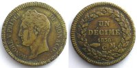 Coins of Monaco Honoré V (1819-1841) G.105 Un Décime 1838 MC TTB -