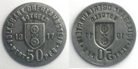 German emergency coins 50 Pf Oberlahnstein (Hessen-Nassau) Volksbank 50 Pf 1917 TTB+ -