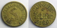 World coins Switzerland, emergency coins and tokens Rheinfelden, Salmenbräu Gut für 1/2 Liter Bier Lt, R 21mm TTB+ -