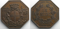 Numismatics of insurance companies jeton Le Midi jeton octogonal en cuivre Marseille Incendie SUP -