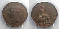 World coins Great Britain Victoria (1837-1901) Halfpenny 1838 PCGS-MS62BN SUP/FDC -