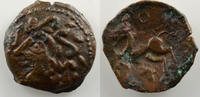 Celtic coins Bronze Aulerques Eburovices AULERQUES EBUROVICES (région dEvreux) Bronze au cheval et au sanglier, variante avec lannelet au-dessus du cheval TB+/TTB -