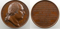 Tokens and Medals bronze Medals of Louis XVIII Pose de la 1ère pierre de l'Eglise du Pré St Gerva Gayrard/De Puymaurin Médaille en bronze 41mm 1823 SUP/FDC -