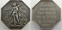 Tokens and Medals jeton Mining Numismatics Saint-Etienne BORREL 1874 Société Anonyme des Mines de la Loire jeton octogonal en argent 38mm TTB -