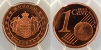 Coins of Monaco 1 Cent Rainier III (1949-2005) G.172 1 Cent Armes des Grimaldi 1 Cent 2001 PR66RD DCAM BE -