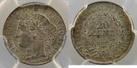 Coins of France 1793-1959 20 Centimes 20 Centimes G.303 Cérès 1850 A (Paris) PCGS-MS65 FDC -