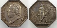 Tokens and Medals Jeton Numismatics of insurance companies Assurances Générales Jeton octogonal en argent 35mm Louis XVIII Incendie 1818 SUP -