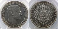 German coins 3 Mark Principality of Reuss older line Henri XXIV (1902-1918) 3 Mark 1909 A PCGS-AU58 SUP -