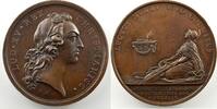 Coins of Lorraine  Metz  Médailles diverses  F. Marteau/B. Duvivier  Médaille en bronze  Maladie du Roi Louis XV à Metz  août 1744  SUP/FDC