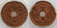 French colonial coinage 1/2 Cent French Indochina Lec.31 1/2 Cent. 1939 PCGS-MS65RB FDC -
