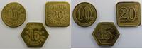 Emergency coins and tokens 20 cent SAINT-NAZAIRE (44) Ligue Elie 50.1, 50.2, 50.3 10, 15, 20 cent. laiton TTB -
