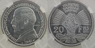 Coins of France 1793-1959 20 Francs 20 Francs G.855 Etat Français, concours de Cochet 1941 Essai aluminium GENI-SP63 SUP/FDC -