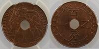 French colonial coinage 1 Cent French Indochina Lec.92 1 Cent 1923 poissy PCGS-MS64RB pr.FDC -
