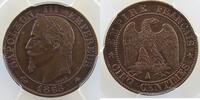Coins of France 1793-1959 5 Centimes 5 Centimes G.155 Napoléon III tête laurée 1865 A (Paris) PCGS-MS63BN SUP/FDC -