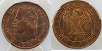 Coins of France 1793-1959 5 Centimes 5 Centimes G.155 Napoléon III tête laurée 1865 A (Paris) PCGS-MS64RB pr.FDC -
