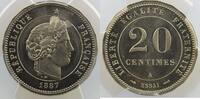 Coins of France 1793-1959 20 Centimes 20 Centimes G.316 deuxième type Merley 1887 A Essai flan à 20 pans PCGS-SP65 FDC -