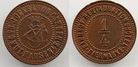 Emergency coins from Alsace-Lorraine MULHAUSEN (Mulhouse) (68) C.Ph. JOCKEL von CARBEN Biermarke 1/4 Cu, R 20,5 mm TTB -