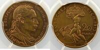 German coins 20 Mark Empire Allemand (1871-1919) William II (1888-1918) Karl GOETZ Essai de 20 Mark en bronze 1913 PCGS-SP63RB SUP/FDC -