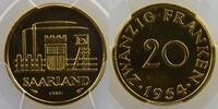 Coins of France 1793-1959 20 Franken Sarre G.2 20 Franken 1954 Essai PCGS-SP65 FDC -