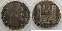 Coins of France 1793-1959 10 Franken 10 Francs G.810 Turin cupro-nickel grosse tête 1945 Essai rameaux longs PCGS-SP66 FDC -