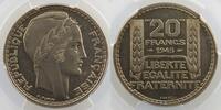 Coins of France 1793-1959 20 Francs 20 Francs G.859 Turin cupro-nickel 1945 Essai PCGS-SP64 pr.FDC -