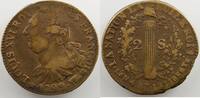 French revolutionary coins 2 Sols G.25 2 Sols François 1792 W (Lille) 2° sem. TB+/TTB -