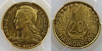 French colonial coinage 20 Francs Madagascar Union Française Lec.111 20 Francs 1953 Essai PCGS-SP64 pr.FDC -