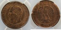 Coins of France 1793-1959 2 Centimes 2 Centimes G.103 Napoléon III tête nue 1855 MA ancre (Marseille) PCGS-MS64RB pr.FDC -
