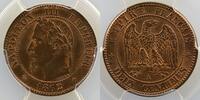 Coins of France 1793-1959 2 Centimes 2 Centimes G.104 Napoléon III tête laurée 1862 A (Paris) PCGS-MS64RB pr.FDC -