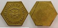 Emergency coins from Alsace-Lorraine STRASSBURG (Strasbourg) (67) Brasserie du Tigre SVI (Uniface) Laiton, hexagonal SUP -