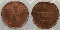 World coins 1 Penni Finland Nicholas II (1894-1917) 1 Penni 1909 PCGS-MS63RB SUP/FDC -