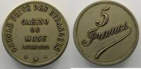 World coins 5 Francs Belgium Emergency coins 5 Francs Casino de Mons Cercle des étrangers TTB+/SUP -