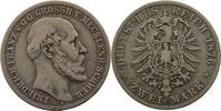 German coins 2 Mark Grand Duchy of Mecklenburg-Schwerin Friedrich-Franz II (1842-1883) 2 Mark 1876 A TB -