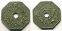 World coins Belgium Emergency coins Ostende S.E.O. (Spaarzaamheid Economie) SVI Zn, 8 troué 22mm TTB -