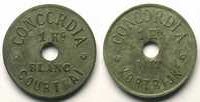 World coins Blanc Belgium Emergency coins Courtrai / Kortrijk Concordia 1Kg Blanc Zn, R tr. 23mm TTB -