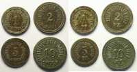 German emergency coins Ohrdruf (Sachsen-Coburg-Gotha) Gefangenenlager Ohrdruf 1, 2, 5, 10 Pfg TB+/TTB -