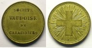World coins Switzerland Medals Médaillette ronde en laiton 23 mm Société Vaudoise de Carabiniers TTB+ -